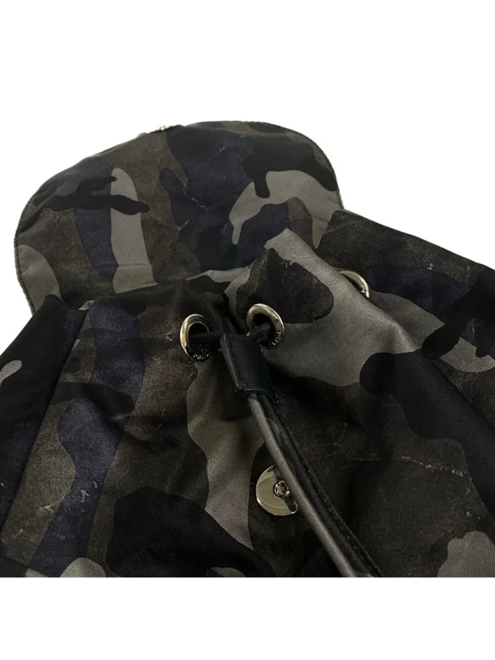 Prada Backpack Khaki Black Camo Leather